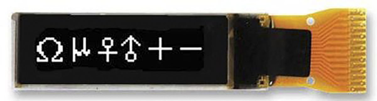 Midas 1.2 in Passive matrix White OLED Display 96 x 16 pixel TAB I2C