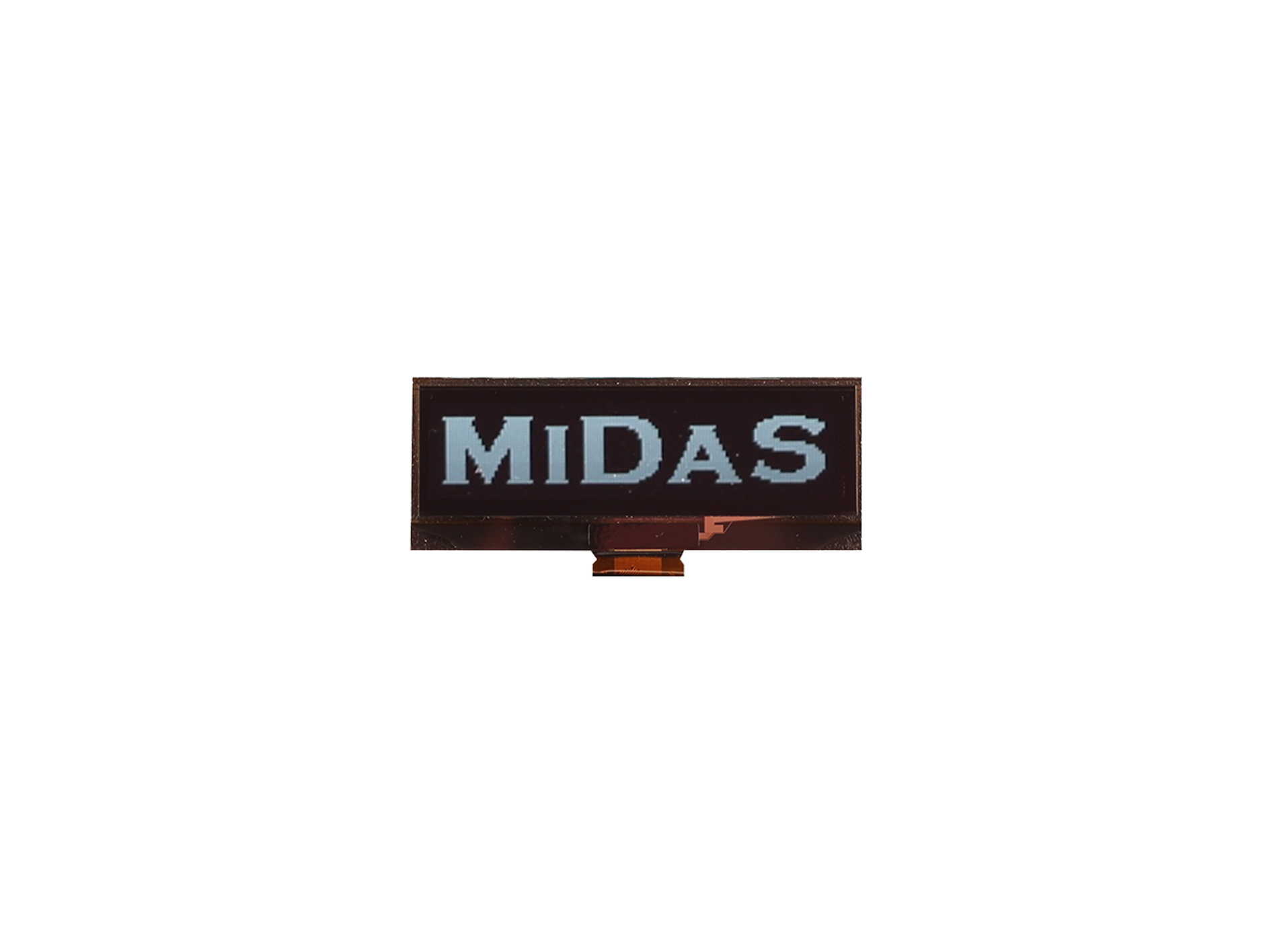 Midas 2.23 in Passive matrix White OLED Display 128 x 32 pixel TAB I2C, Parallel, SPI