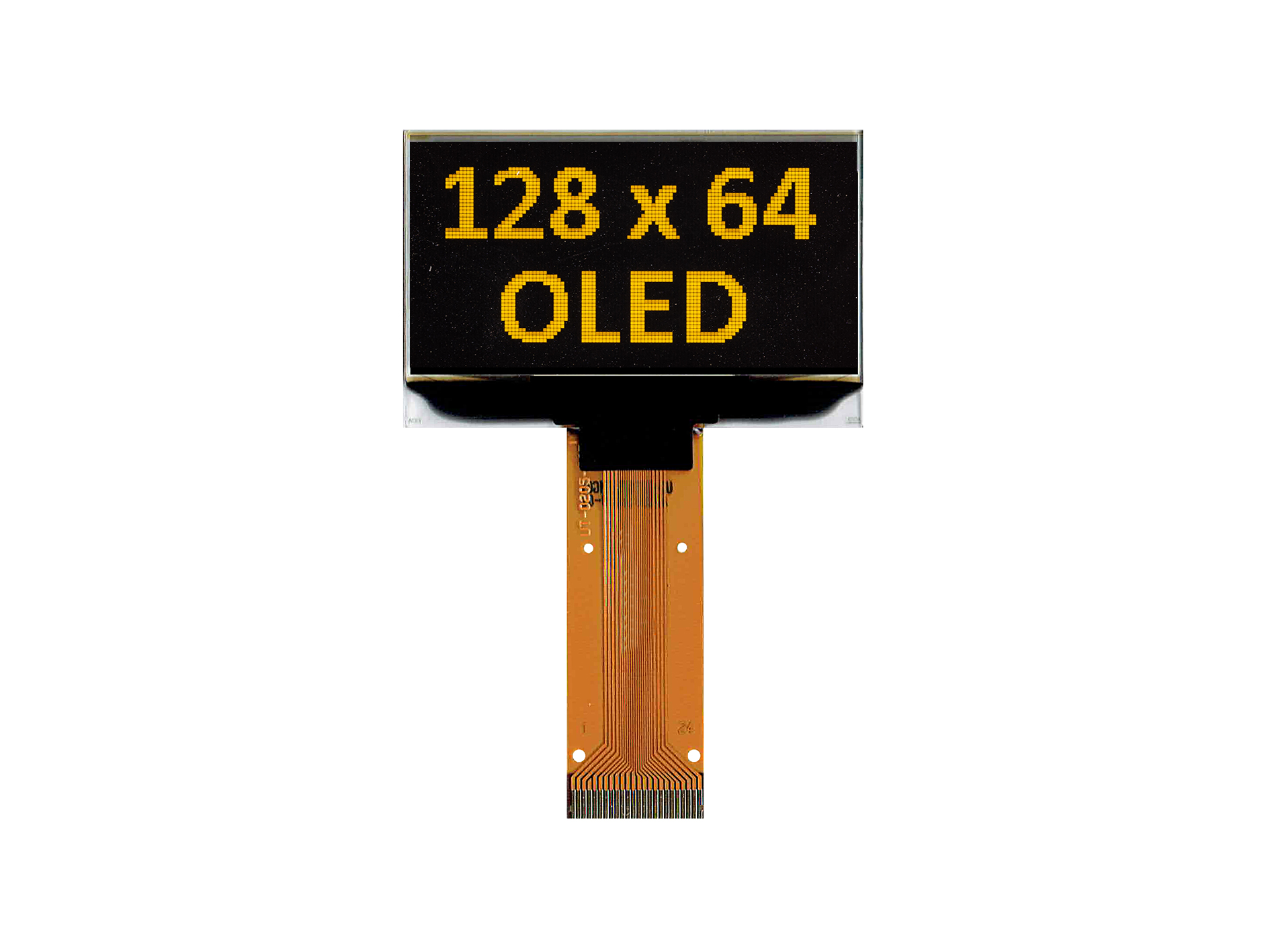 Midas Passive matrix Yellow OLED Display 128 x 64 pixel COT I2C, Parallel, SPI