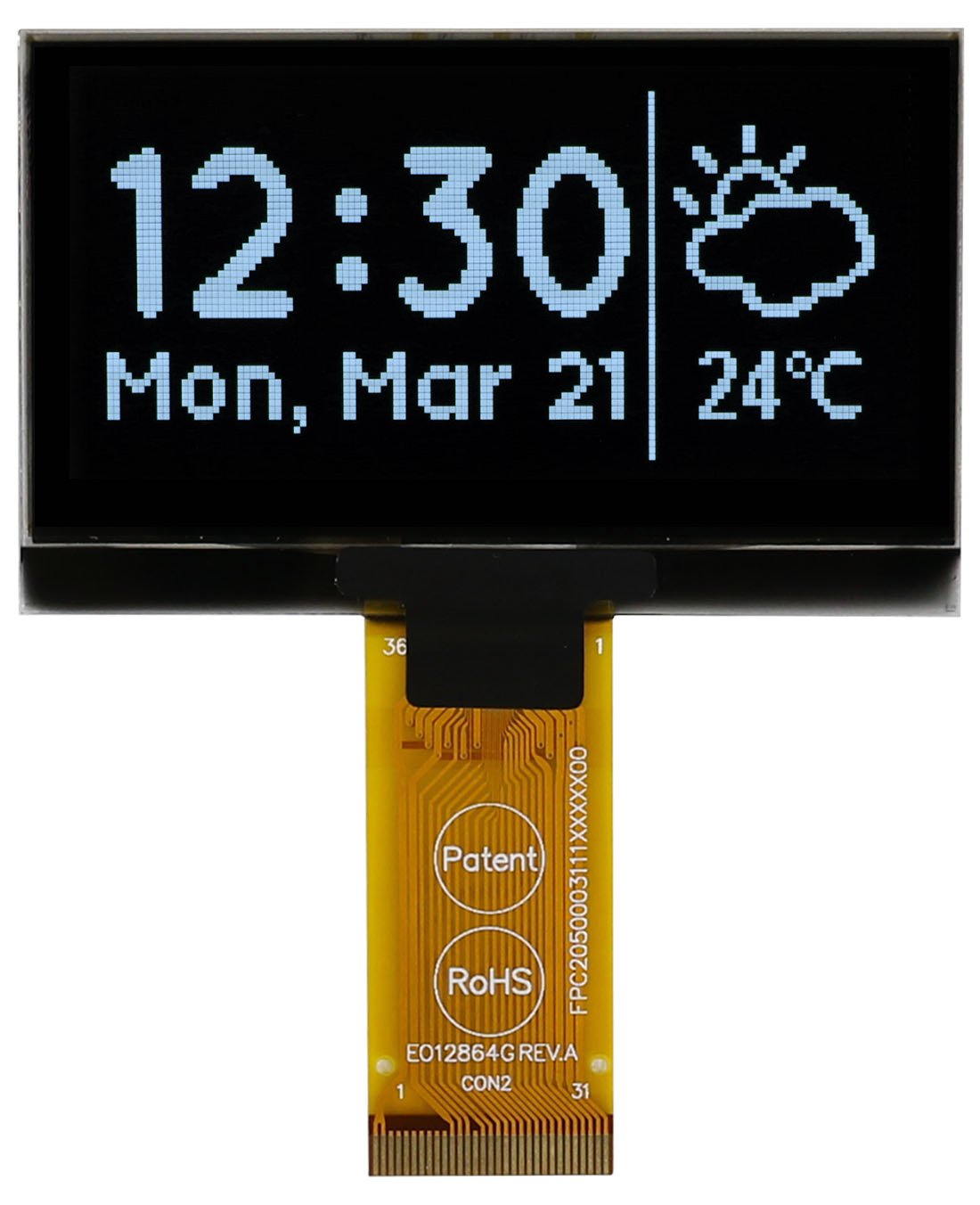 Midas Passive matrix White OLED Display 128 x 64 pixel COT Multi