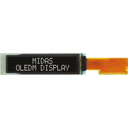 Midas 57.4 mm Passive matrix White OLED Display TAB I2C, Parallel, SPI
