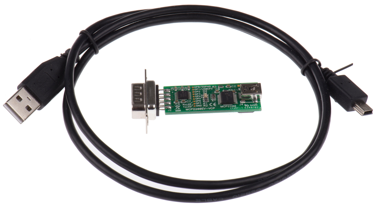 mcp2200ev-vcp Microchip USB to RS232 MCP2200 Development Kit for MCP2200 12 MHz MCP2200EV-VCP