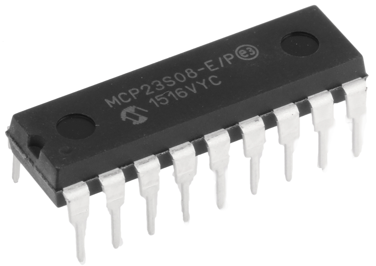 Microchip 8-Channel I/O Expander SPI PDIP 18