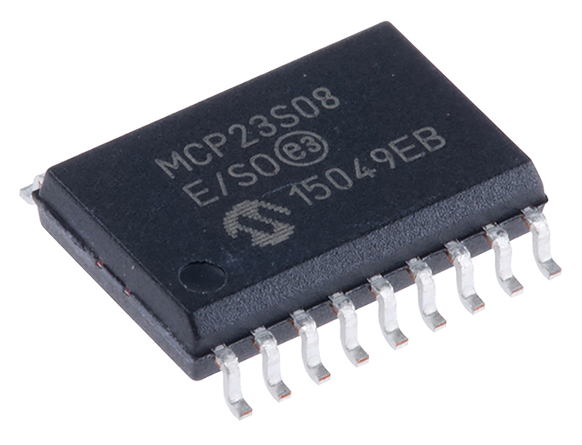 Microchip 8-Channel I/O Expander SPI SOIC 18