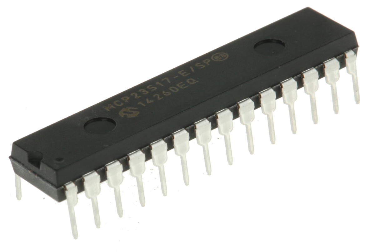 Microchip 16-Channel I/O Expander SPI PDIP 28, MCP23S17-E/SP
