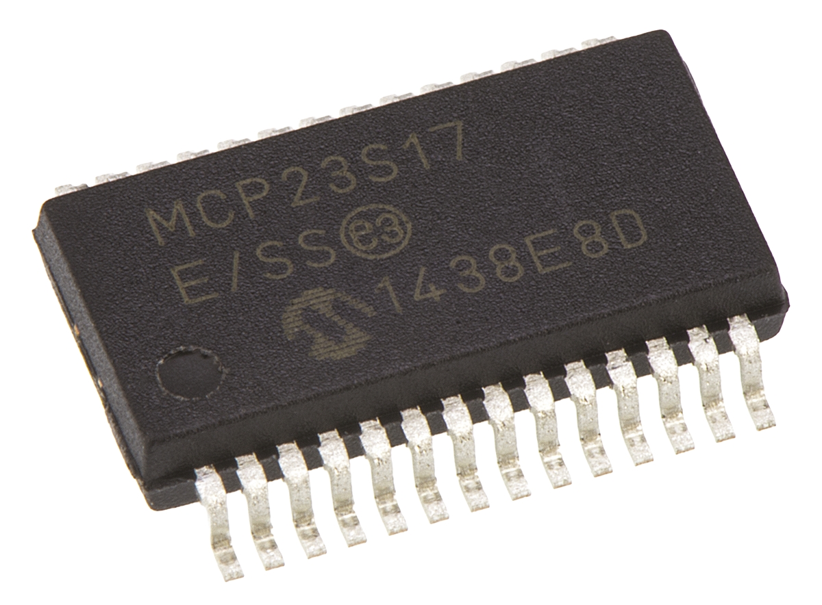 Microchip 16-Channel I/O Expander Serial-SPI SSOP 28, MCP23S17-E/SS