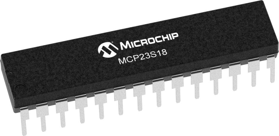 Microchip 16-Channel I/O Expander I2C SPDIP 28, MCP23S18-E/SP