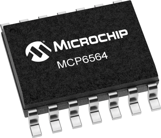 MCP6564T-E/SLVAO Microchip 4-Channel Comparator Current, Voltage O/P, 56 ns 5.5V 1.8 V 14-Pin SOIC