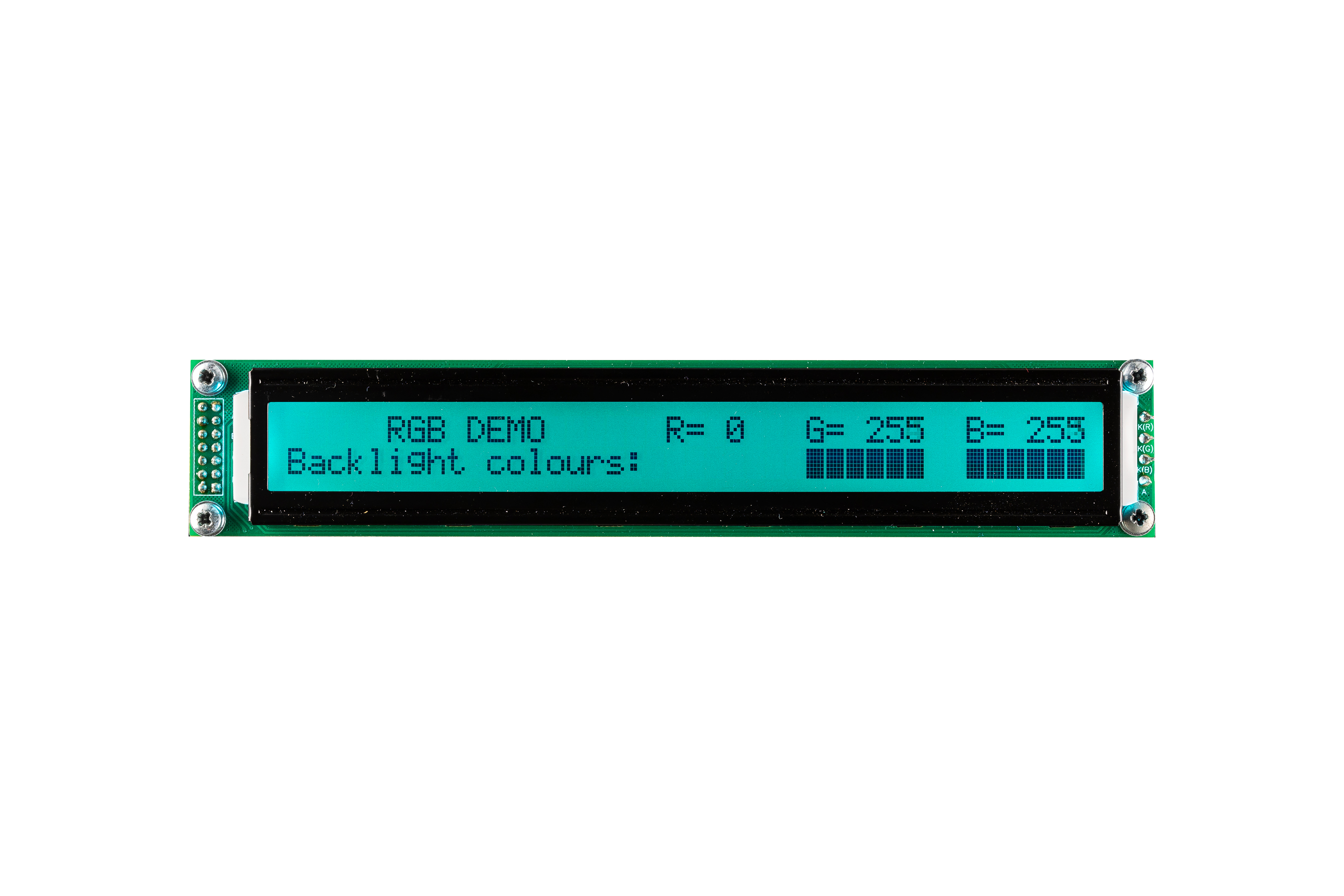 Midas MD24005A6W-FPTLRGB MD24005A6W-FPTLRGB LCD LED LCD Monochrome Display, Blue, Green, Red on Black, RGB, 2 x 40