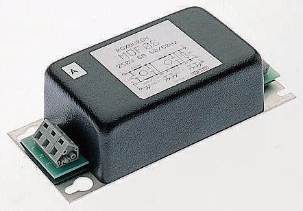 Roxburgh EMC, MDF 16 A 250V ac 60Hz, Panel Mount RFI Filter 1 Phase