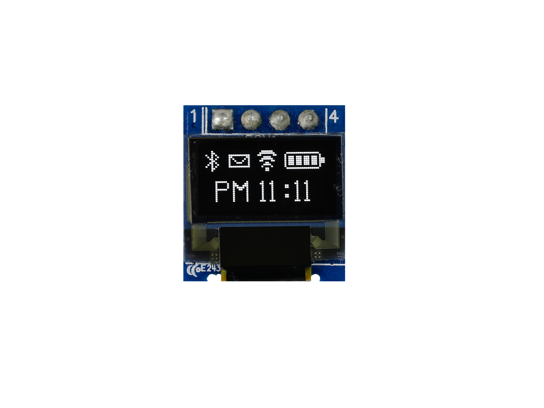 Midas 0.49 in Passive matrix White OLED Display 64 x 32 pixel COB I2C