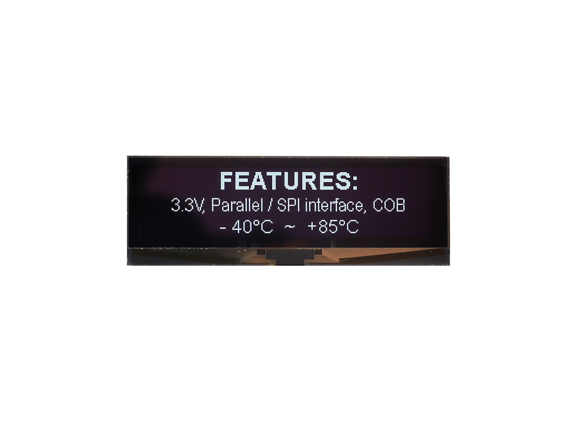Midas 3.55 in Passive matrix White OLED Display 256 x 64 pixel COG Parallel, SPI