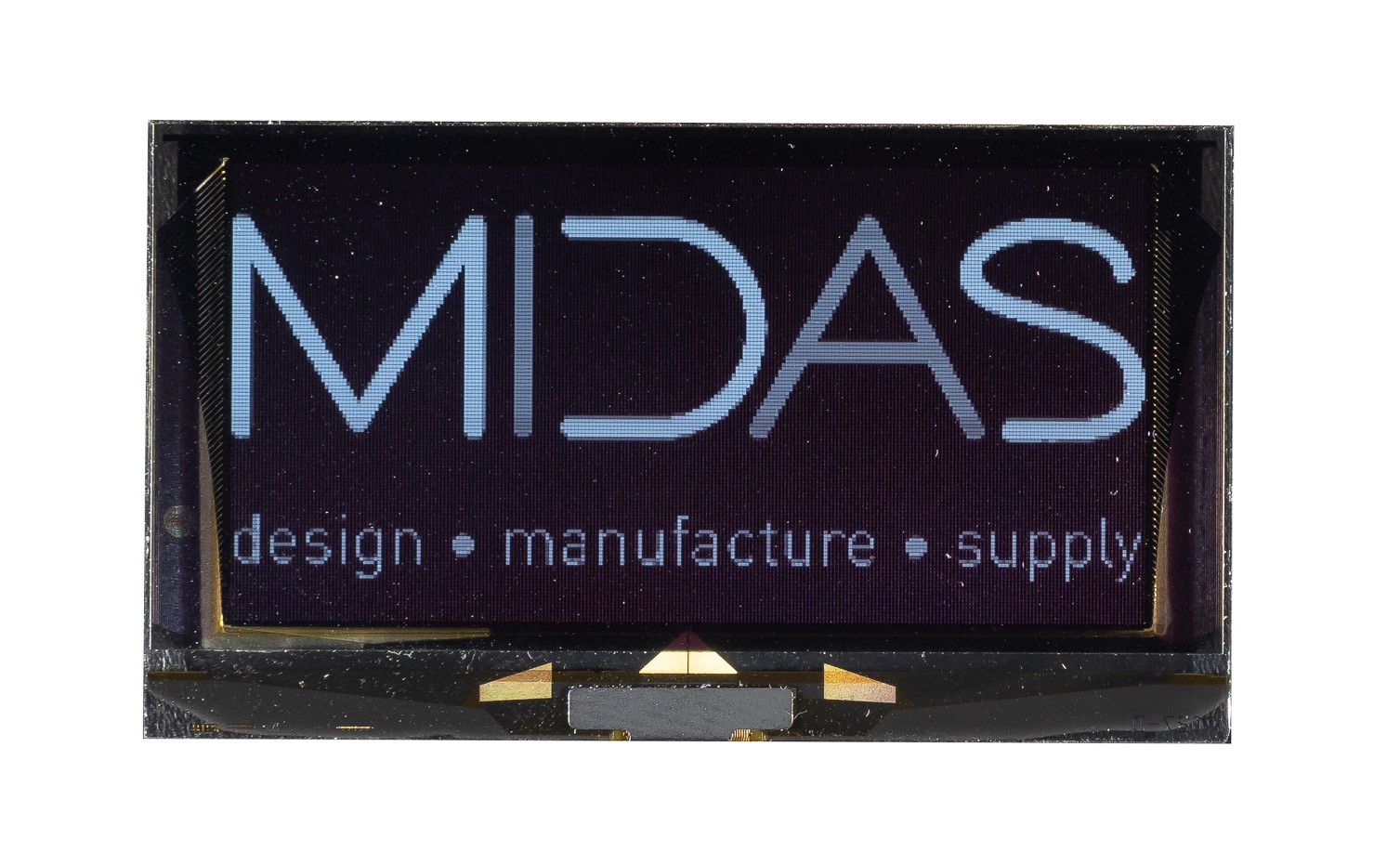 Midas 2.71 in Passive matrix White OLED Display 256 x 128 pixel COG I2C, Parallel, SPI