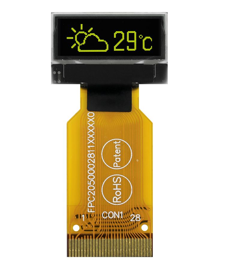 Midas 0.68 in Passive matrix White OLED Display 160 x 128 pixels COT I2C, Parallel, SPI