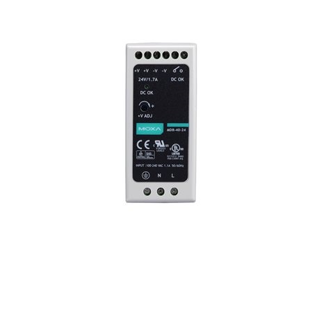 MOXA MDR Power Supply DIN Rail DIN Rail Power Supply 264V ac AC/DC Input 24V dc, 1.7 A Output DC 40 W