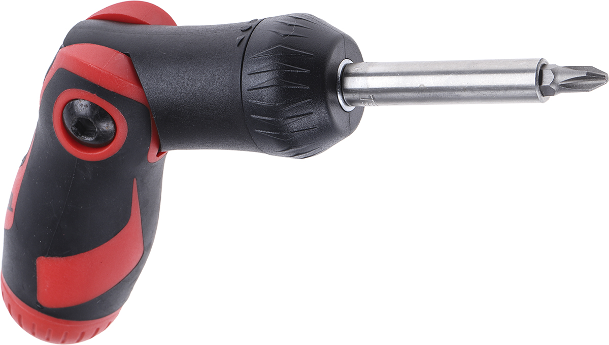 Teng Tools 1/4 in Hex Phillips, Pozidriv, Slotted Ratchet Screwdriver, 172 mm length