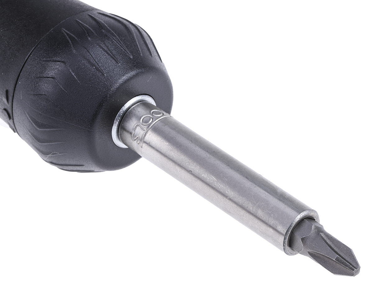 mdrt908 Teng Tools 1/4 in Hex Phillips, Pozidriv, Slotted Ratchet Screwdriver, 172 mm length