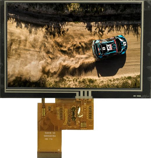 Midas MDT0500EISR-RGB LCD Colour Display Touch Screen, 5 in, 800 x 480 pixel