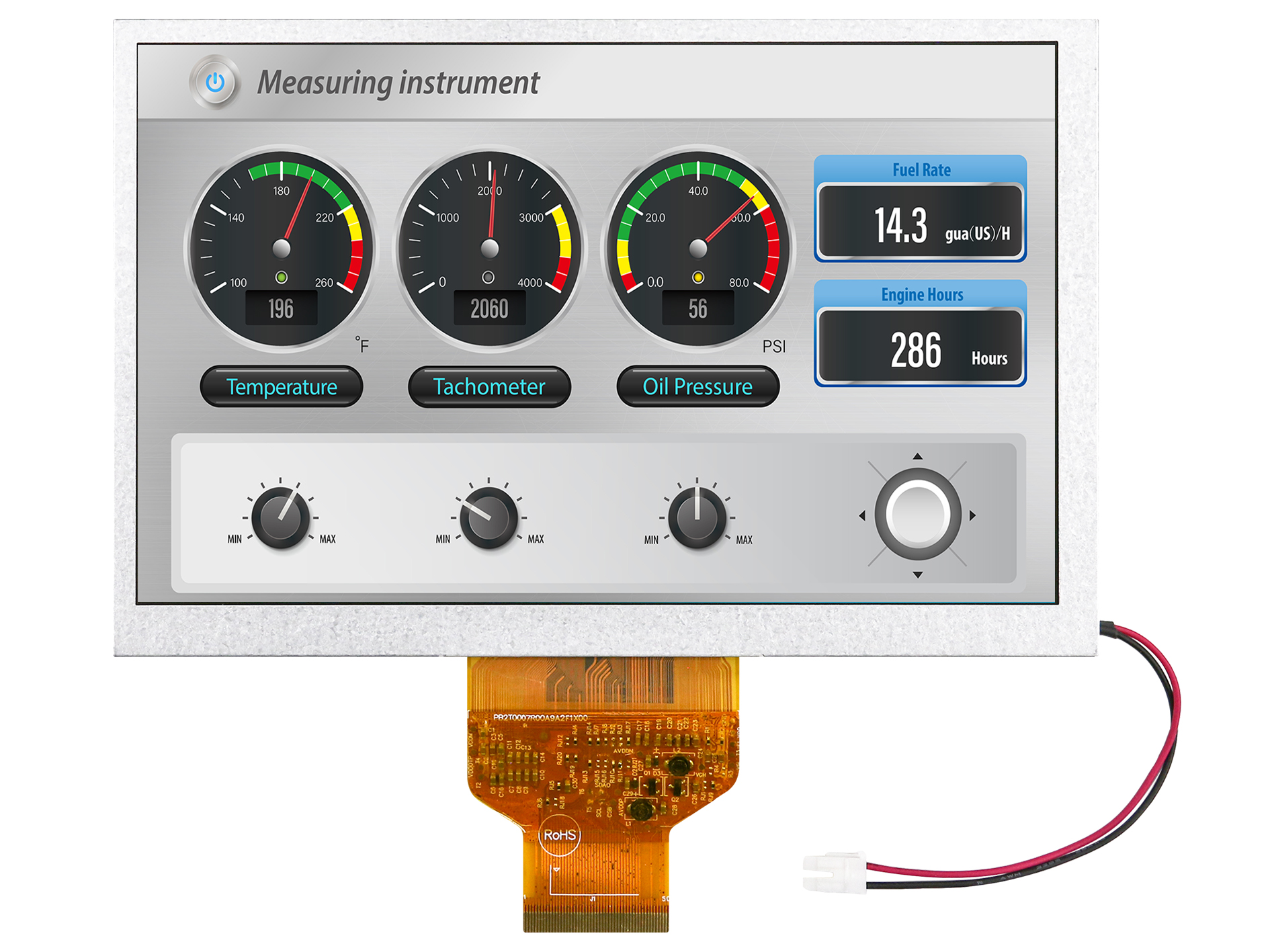 Midas MDT0700LIH-RGB LCD Colour Display, 7 in, 800 x 480 pixel