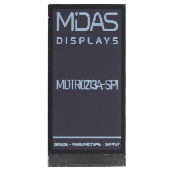 Midas MDTR0213A-SPI LCD Module, 2.13 in, 122 x 250 pixel