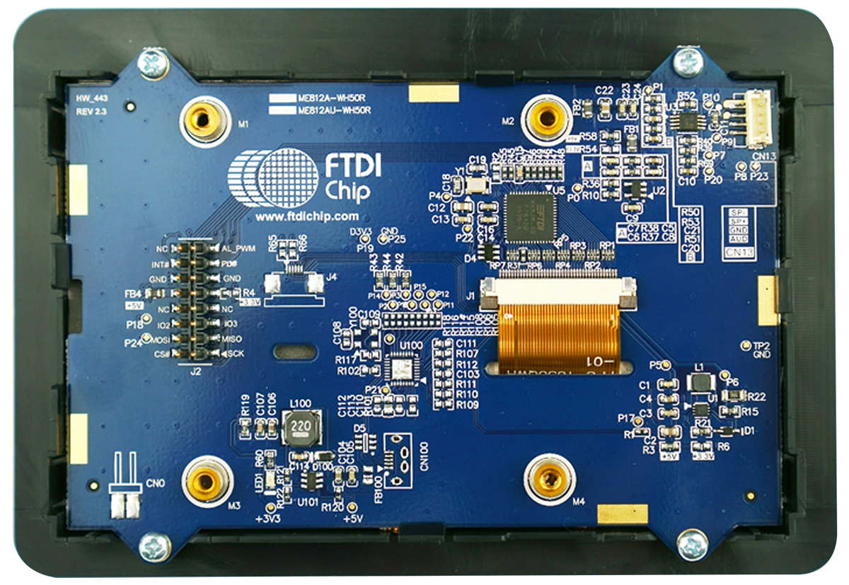 Bridgetek ME812A-WH50R FT812 Embedded Video Engine (EVE) 5 in Resistive Touch Screen Development Module With Quad SPI