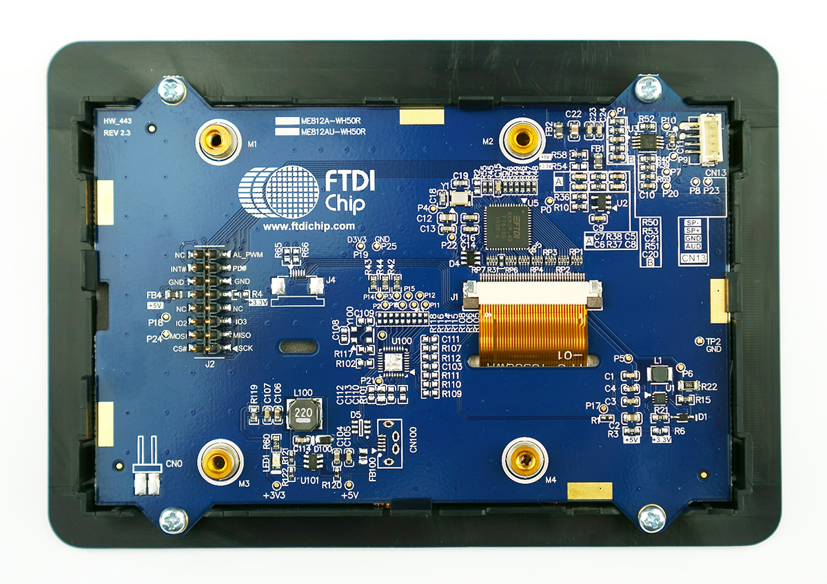 Bridgetek ME812AU-WH50R FT812 Embedded Video Engine (EVE) 5 in LCD Development Module With FT4222H USB to SPI bridge for