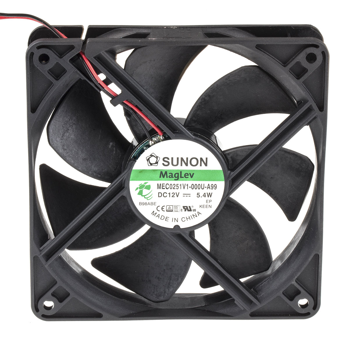 Sunon ME Series Axial Fan, 12V dc, 183.8 m³/h, 5.5 W, 451 mA Max 120 mm 120mm 25 mm