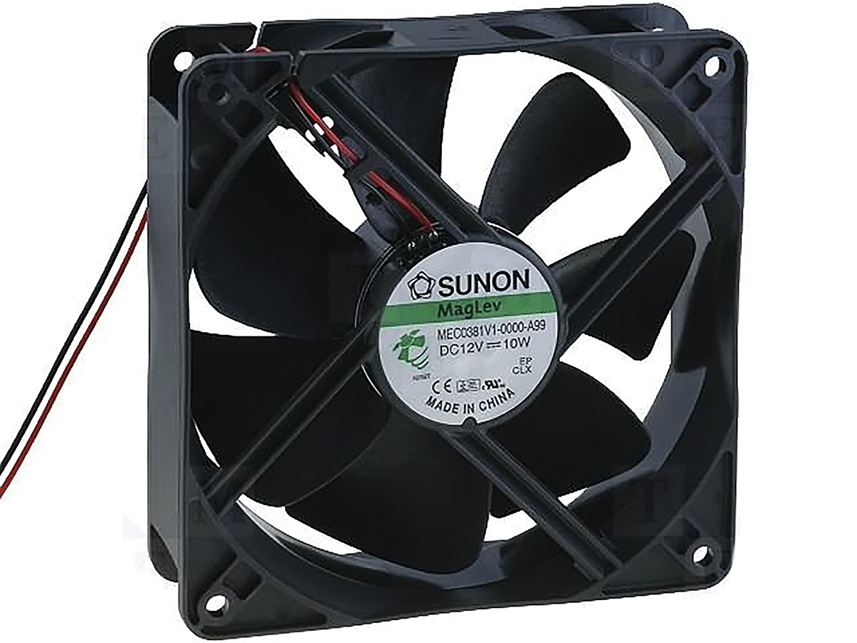Sunon ME Series Axial Fan, 12V dc, 234.5 m³/h, 10 W, 833 mA Max, IP0 120 mm 120mm 38 mm