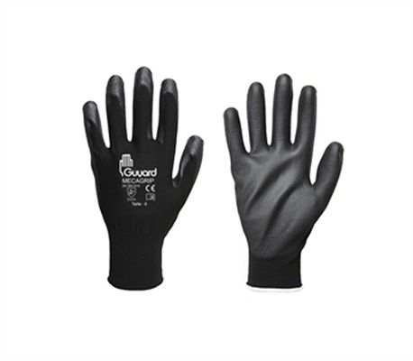 GUYARD MECA GRIP Black Polyamide Work Gloves, Size 10, Polyurethane Coating