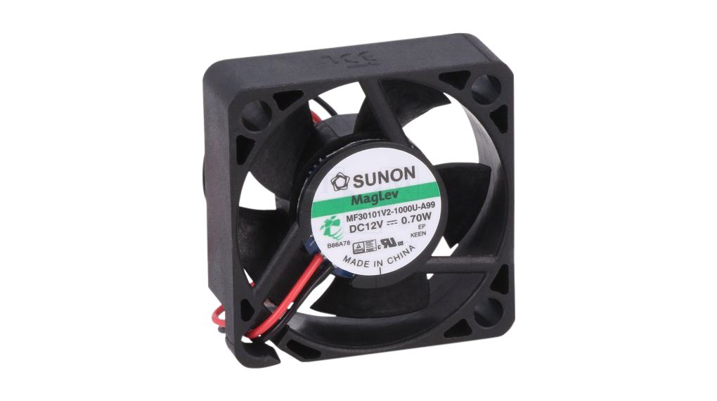 Sunon MF Series Axial Fan, 12V dc, 4.6 cfm, 0.45 W, 37 mA Max 30 mm 30mm 10 mm