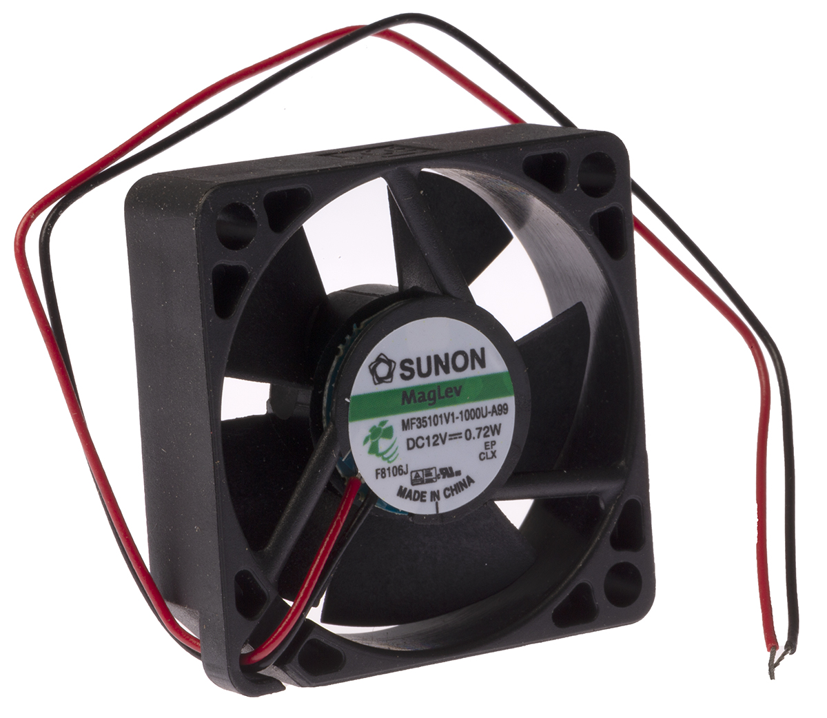 Sunon M Series Axial Fan, 12V dc, 12.2 m³/h, 720 mW, 60 mA Max 35 mm 35mm 10 mm