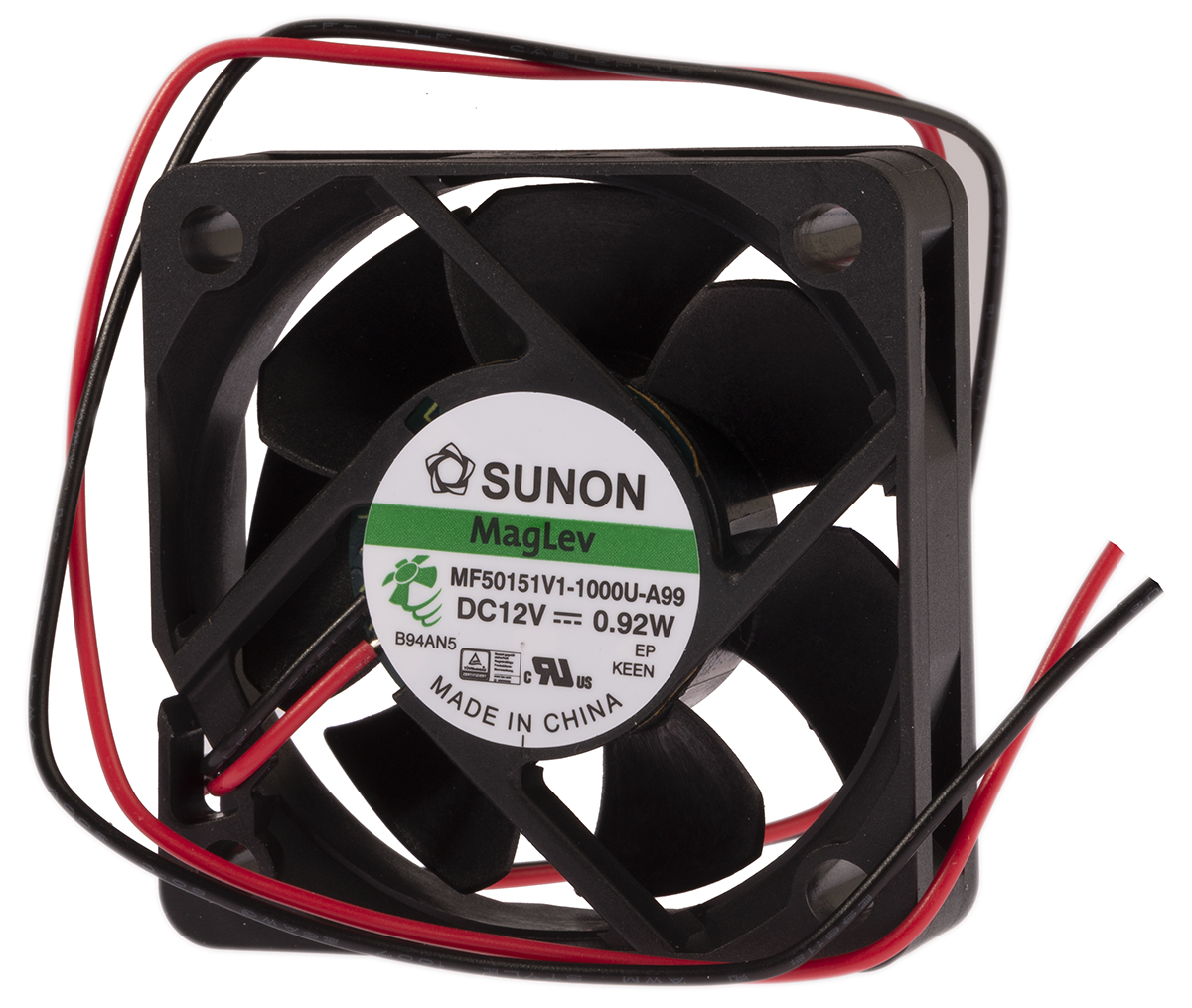 Sunon M Series Axial Fan, 12V dc, 28.9 m³/h, 870 mW, 72 mA Max, IP0 50 mm 50mm 15 mm