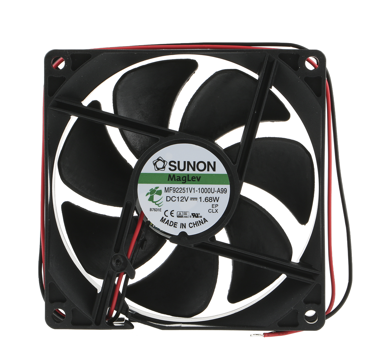 Sunon M Series Axial Fan, 12V dc, 87.5 m³/h, 1.68 W, 140 mA Max, IP0 92 mm 92mm 25 mm