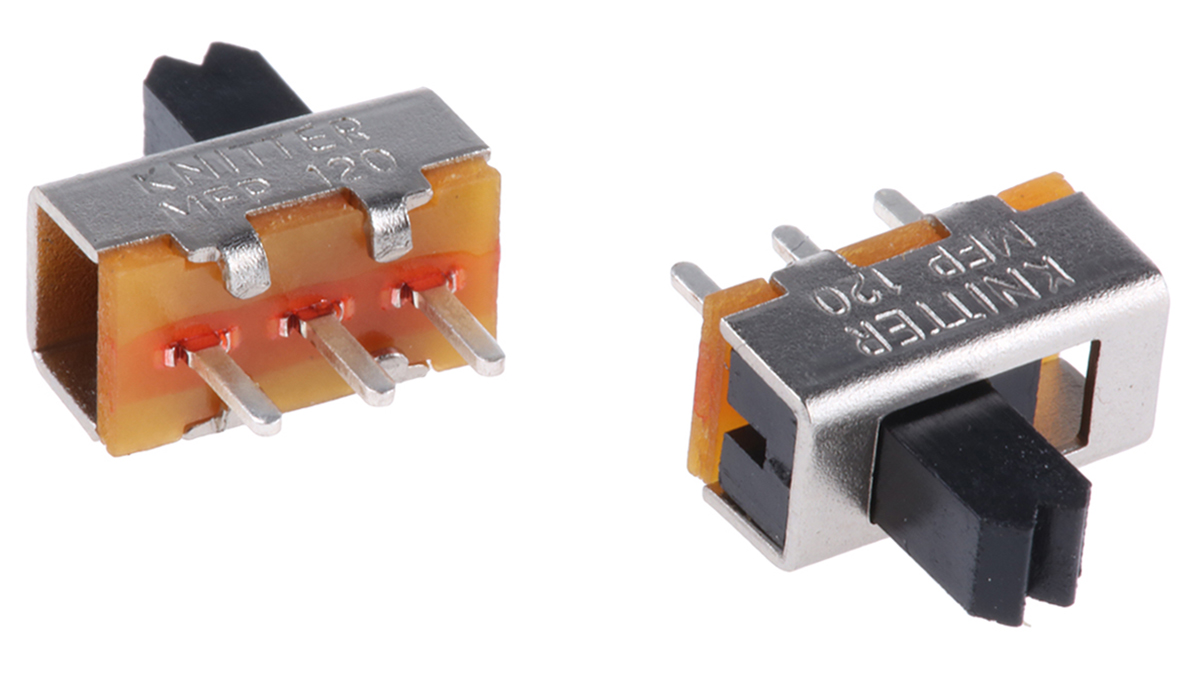 KNITTER-SWITCH PCB Slide Switch SPST Latching 350 mA Plastic