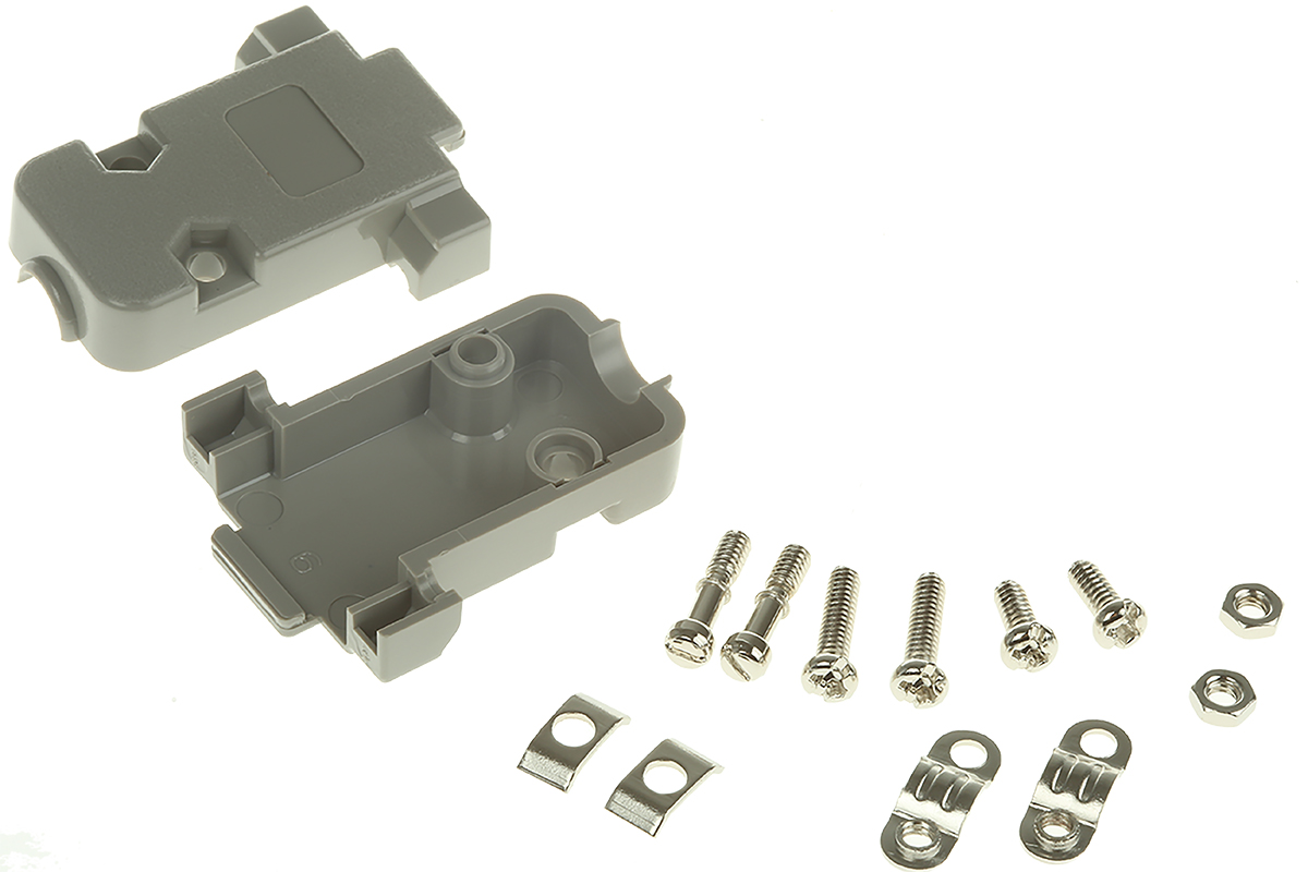 MH Connectors MHCCOV Series ABS Straight D-Sub Backshell, 9 Way Strain Relief
