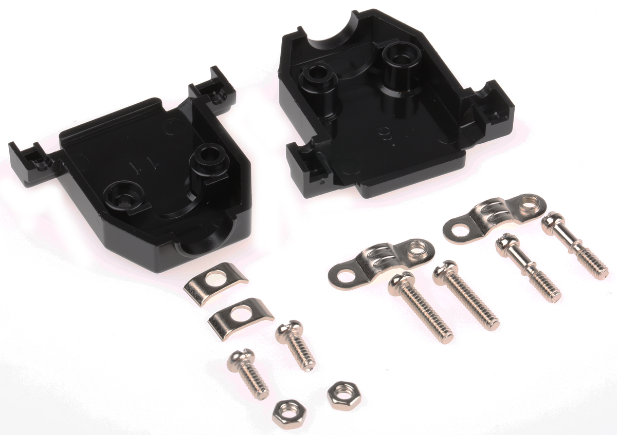 mhccov-15sc-bk MH Connectors MHCCOV Series ABS Straight D-Sub Backshell, 15 Way Strain Relief