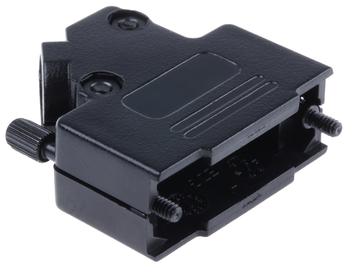 mhd45ppk15-k MH Connectors MHD45PPK Series ABS Angled D-Sub Backshell, 15 Way Strain Relief
