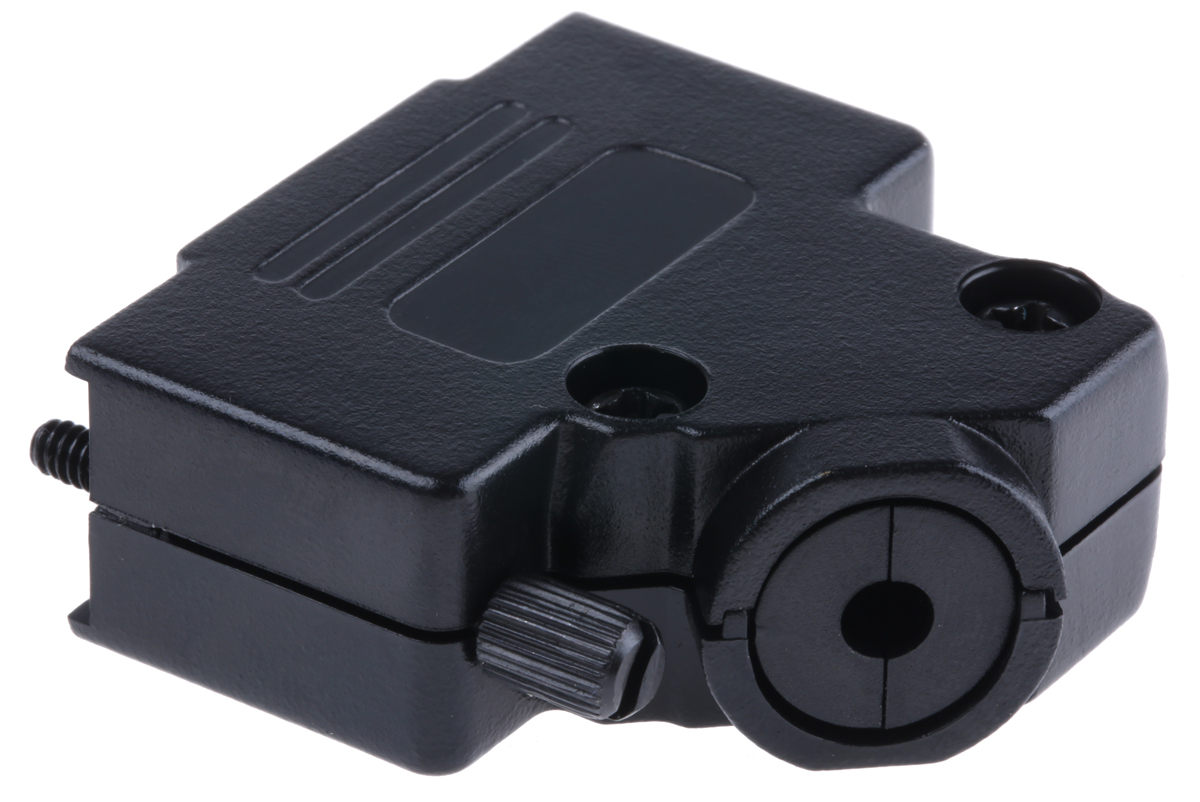 mhd45ppk15-k MH Connectors MHD45PPK Series ABS Angled D-Sub Backshell, 15 Way Strain Relief