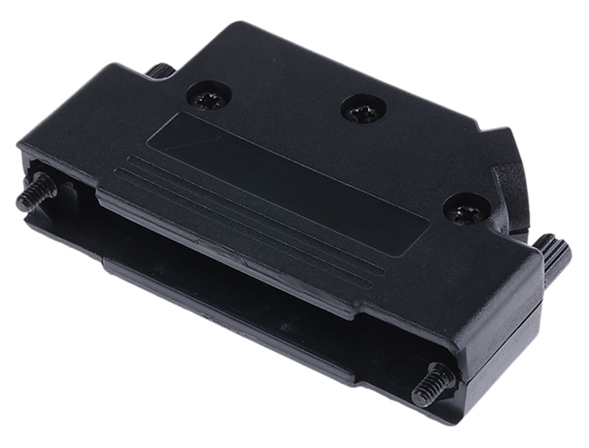 MH Connectors MHD45PPK Series ABS Angled D-Sub Backshell, 37 Way Strain Relief