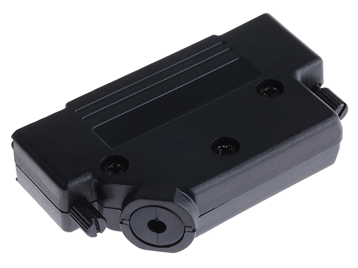 mhd45ppk37-k MH Connectors MHD45PPK Series ABS Angled D-Sub Backshell, 37 Way Strain Relief