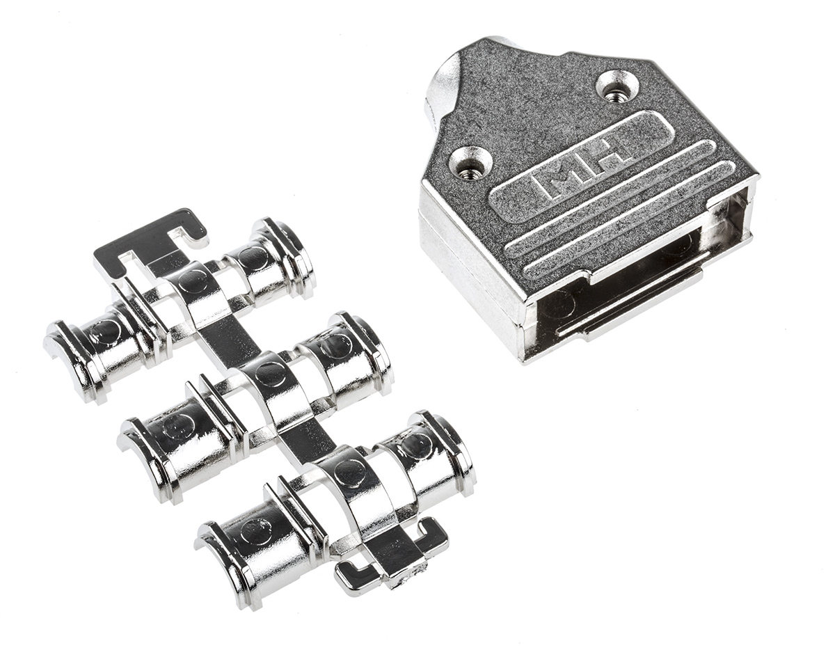 MH Connectors MHDM Series Zinc Straight D-Sub Backshell, 15 Way Strain Relief