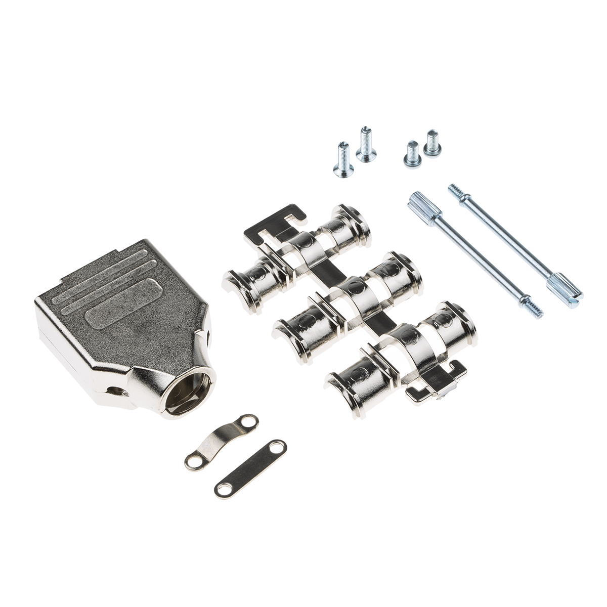 MH Connectors MHDM Series Zinc Straight D-Sub Backshell, 9 Way Strain Relief