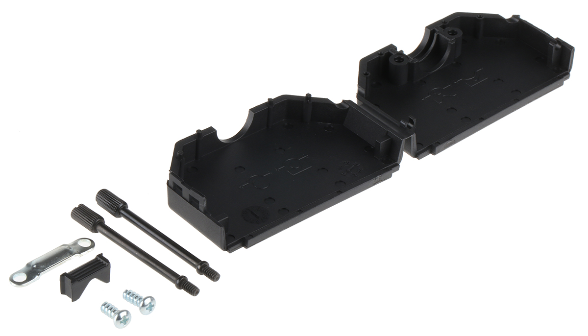 mhdppk50-k MH Connectors MHDPPK-SLIM Series Polyamide Straight D-Sub Backshell, 50 Way Strain Relief