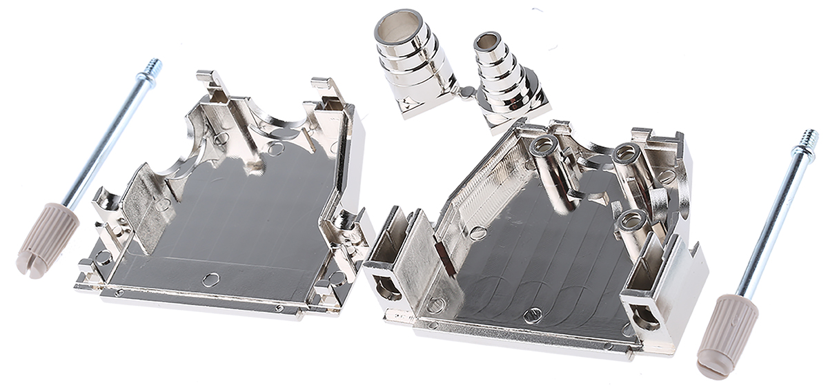 MH Connectors MHDSSK-T/M Series ABS Angled, Straight D-Sub Backshell, 25 Way Strain Relief