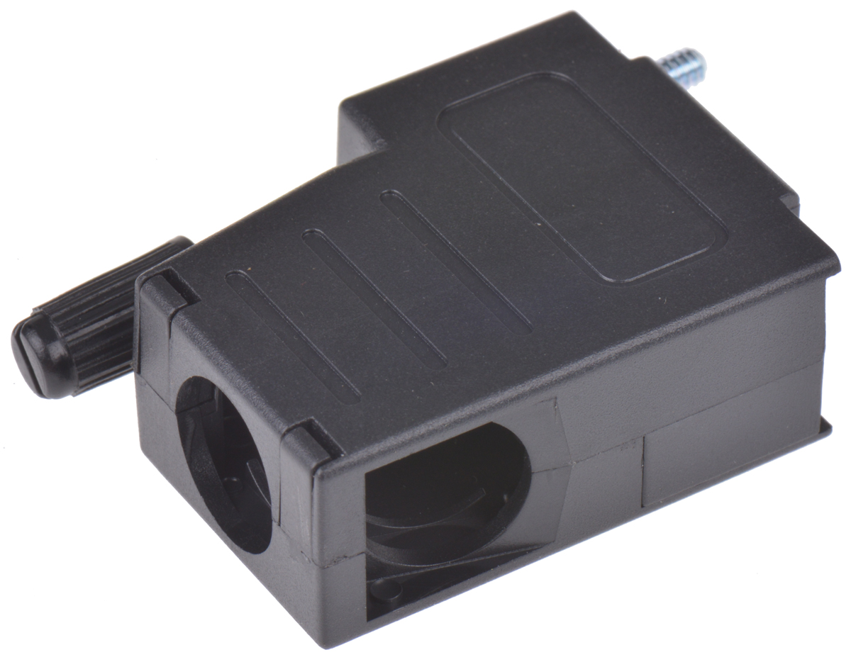 mhdssk-p-9-l-k MH Connectors MHDSSK-T/P Series ABS Angled, Straight D-Sub Backshell, 9 Way Strain Relief