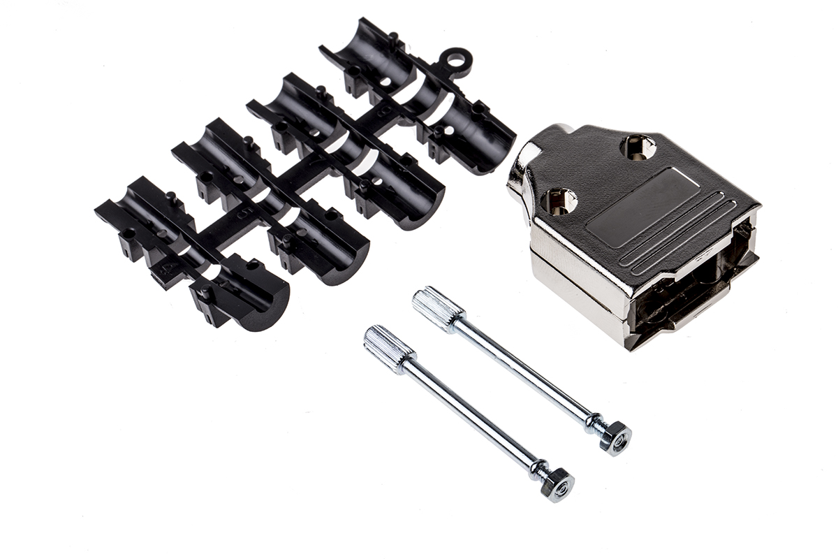 MH Connectors MHDTPK Series ABS Straight D-Sub Backshell, 9 Way Strain Relief