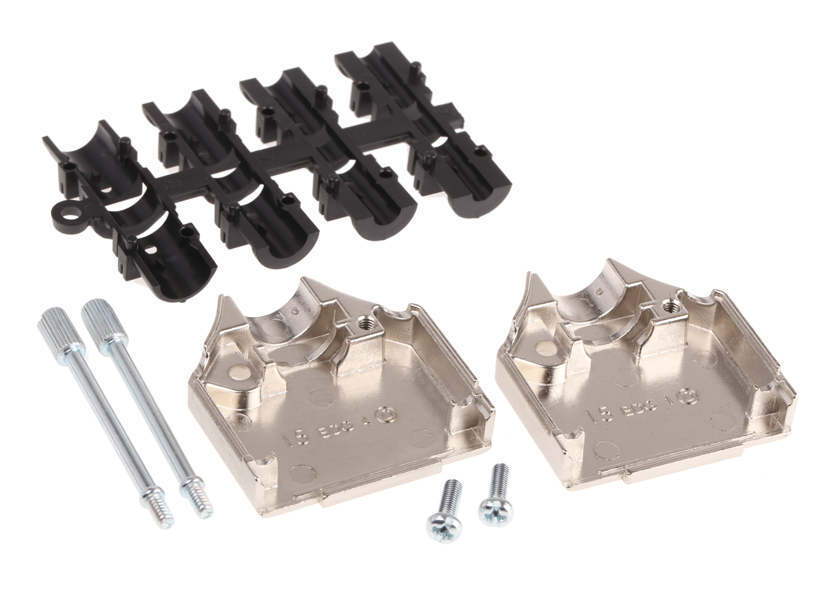 mhdtzk15-ra-k MH Connectors MHDTZK-RA Series Zinc Straight D-Sub Backshell, 15 Way Strain Relief