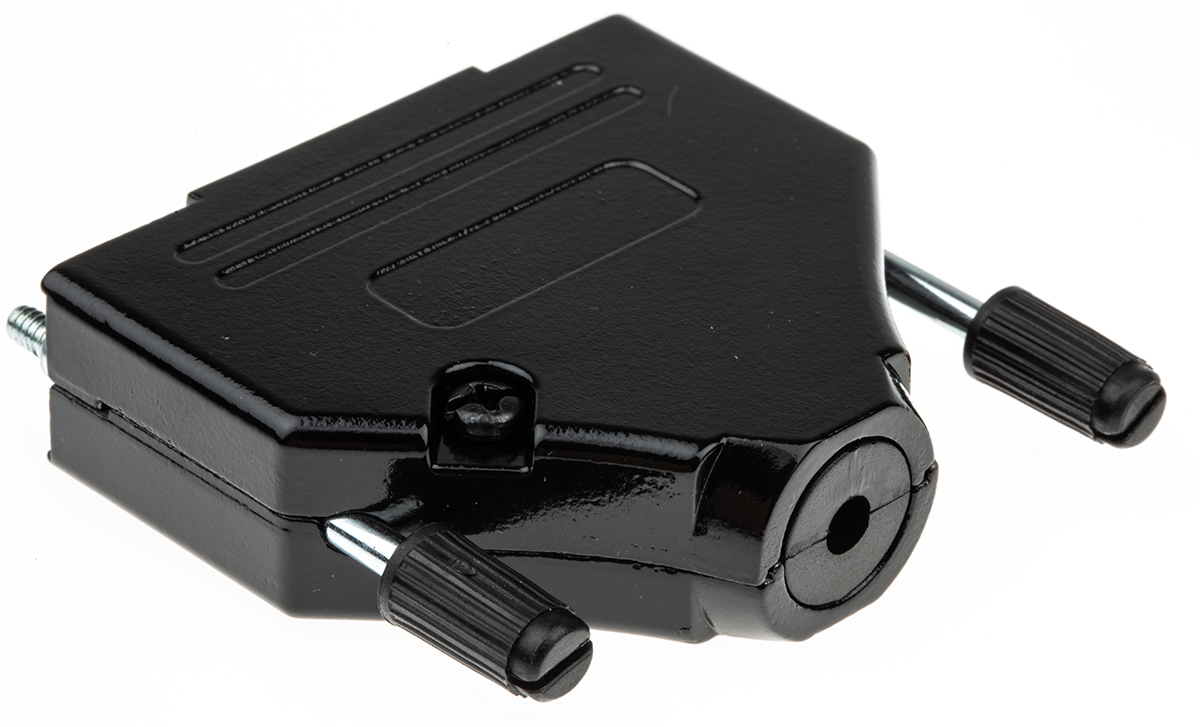 mhdtzk25-bk-ra-pc-bk-k MH Connectors MHDTZK-BK Series Zinc Straight D-Sub Backshell, 25 Way Strain Relief