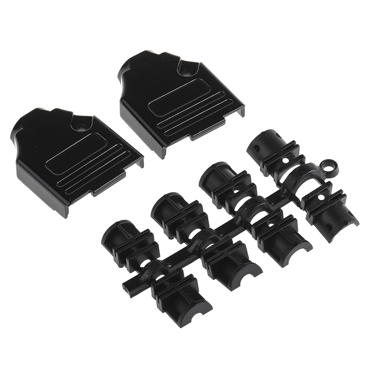 MH Connectors MHDTZK-BK Series Zinc Straight D-Sub Backshell, 9 Way Strain Relief