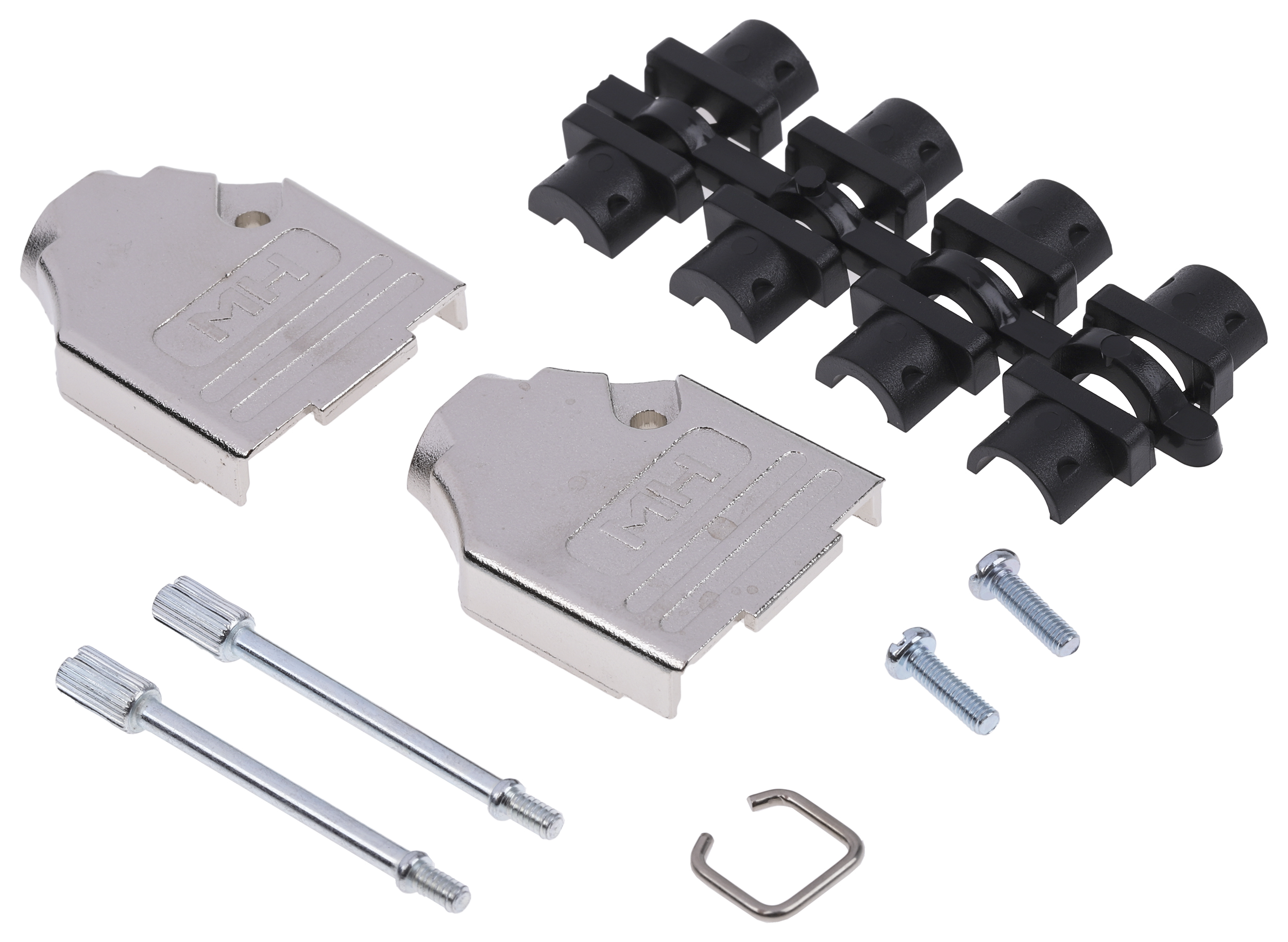 MH Connectors MHDTZK Series Zinc Straight D-Sub Backshell, 9 Way Strain Relief
